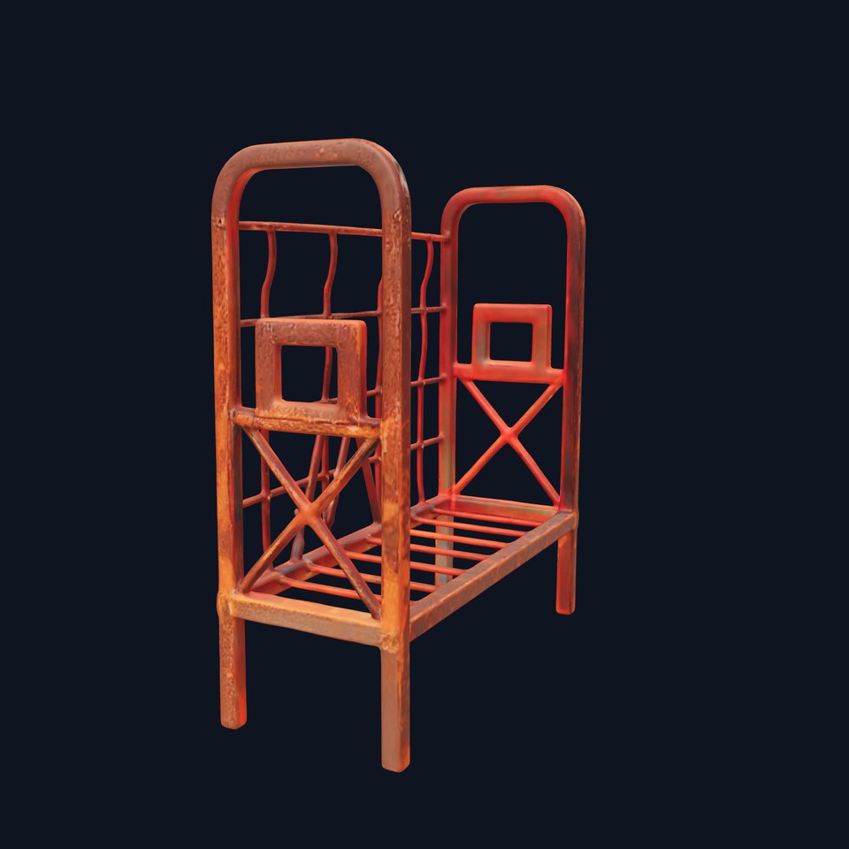 Rustic Metal Magazine Rack D Model Pack